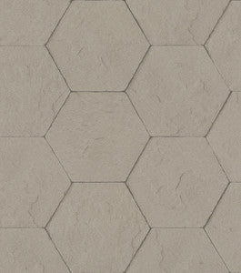Bascom Light Grey Stone Hexagon Wallpaper by Advantage