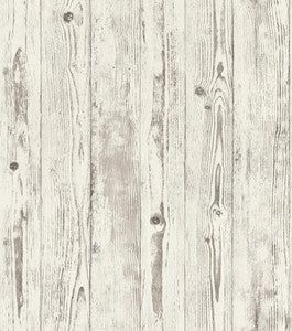Albright White Weathered Oak Panels Wallpaper by Advantage