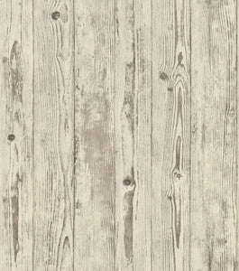Albright Ivory Weathered Oak Panels Wallpaper by Advantage