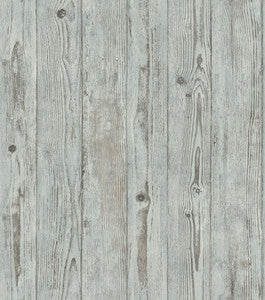 Albright Light Blue Weathered Oak Panels Wallpaper by Advantage
