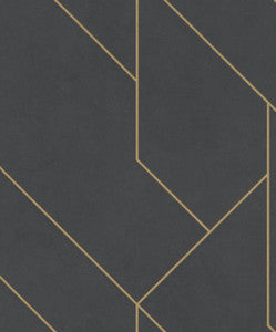Pollock Black Gilded Geometric Wallpaper by Advantage