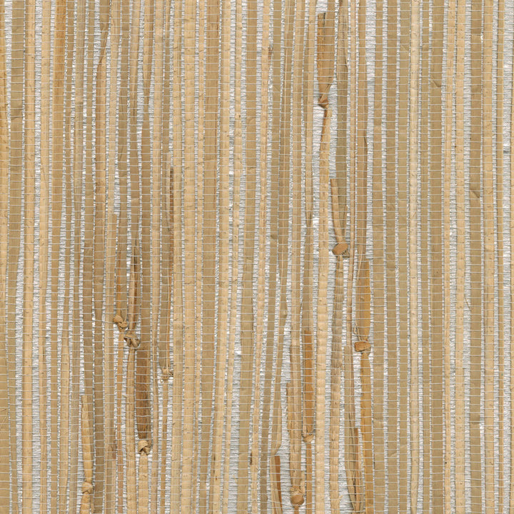 Tereza Silver Foil Grasscloth Wallpaper by Advantage Grasscloth Portfolio Covers about 72 square feet 36-in by 24-ft long roll Unpasted 0 - Fabric Carolina -
