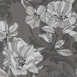 Selene Silver Mucha Floral Wallpaper by A-Street Prints