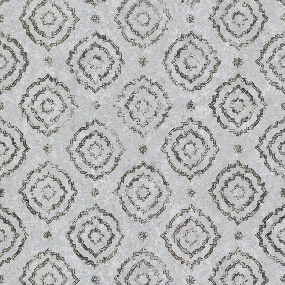 Uma Silver Star Medallion Wallpaper by A-Street Prints Lustre Covers about 75.9 square feet 27.6-in by 33-ft long roll Unpasted 25.2 - Fabric Carolina -