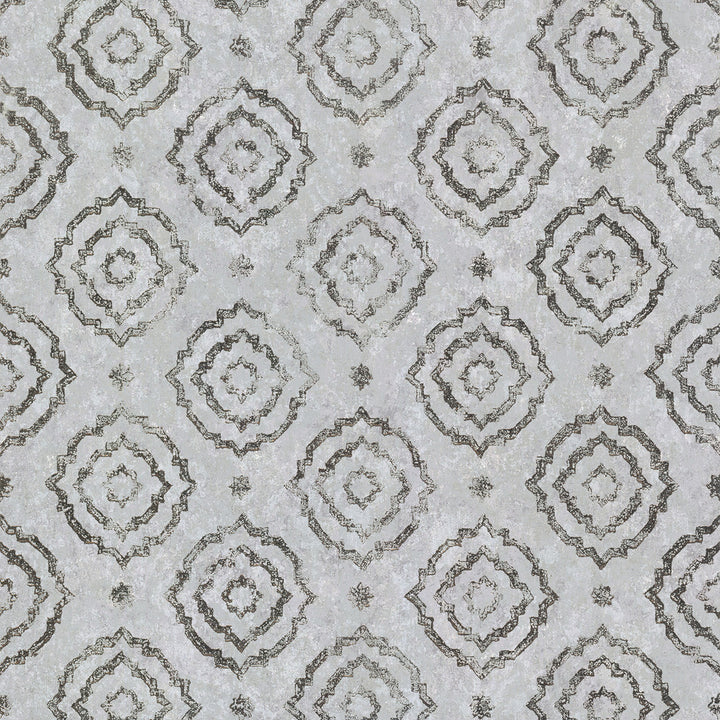 Uma Silver Star Medallion Wallpaper by A-Street Prints Lustre Covers about 75.9 square feet 27.6-in by 33-ft long roll Unpasted 25.2 - Fabric Carolina -