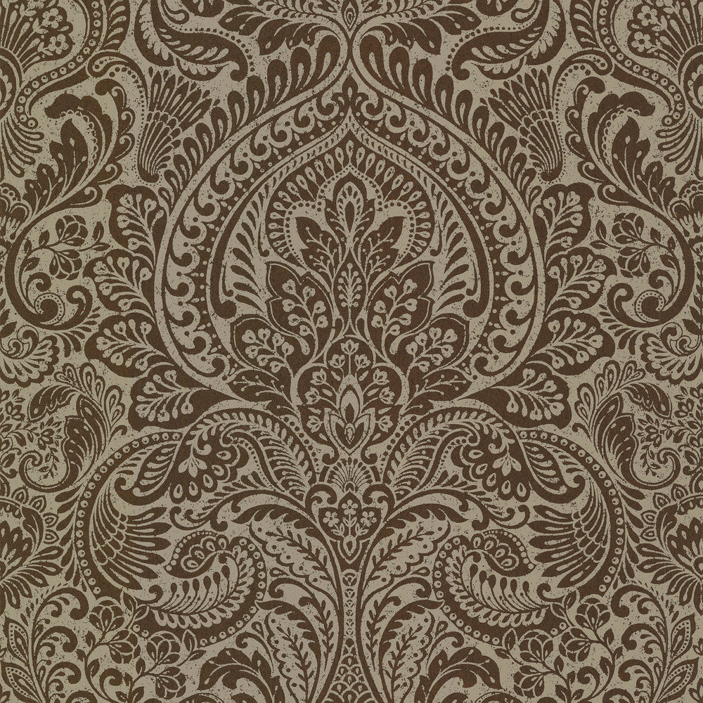 Artemis Bronze Floral Damask Wallpaper by A-Street Prints Lustre Covers about 57.5 square feet 20.9-in by 33-ft long roll Unpasted 25.2 - Fabric Carolina -