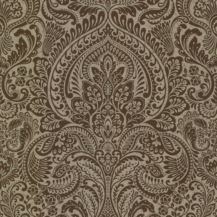 Artemis Bronze Floral Damask Wallpaper by A-Street Prints Lustre Covers about 57.5 square feet 20.9-in by 33-ft long roll Unpasted 25.2 - Fabric Carolina -
