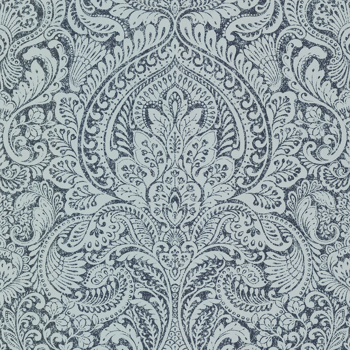 Artemis Sapphire Floral Damask Wallpaper by A-Street Prints Lustre Covers about 57.5 square feet 20.9-in by 33-ft long roll Unpasted 25.2 - Fabric Carolina -