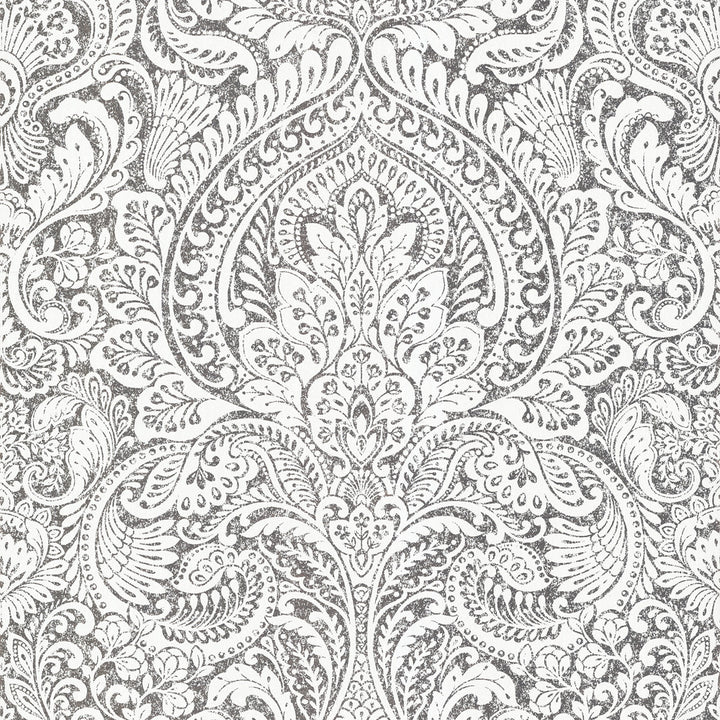 Artemis Platinum Floral Damask Wallpaper by A-Street Prints Lustre Covers about 57.5 square feet 20.9-in by 33-ft long roll Unpasted 25.2 - Fabric Carolina -