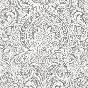 Artemis Platinum Floral Damask Wallpaper by A-Street Prints