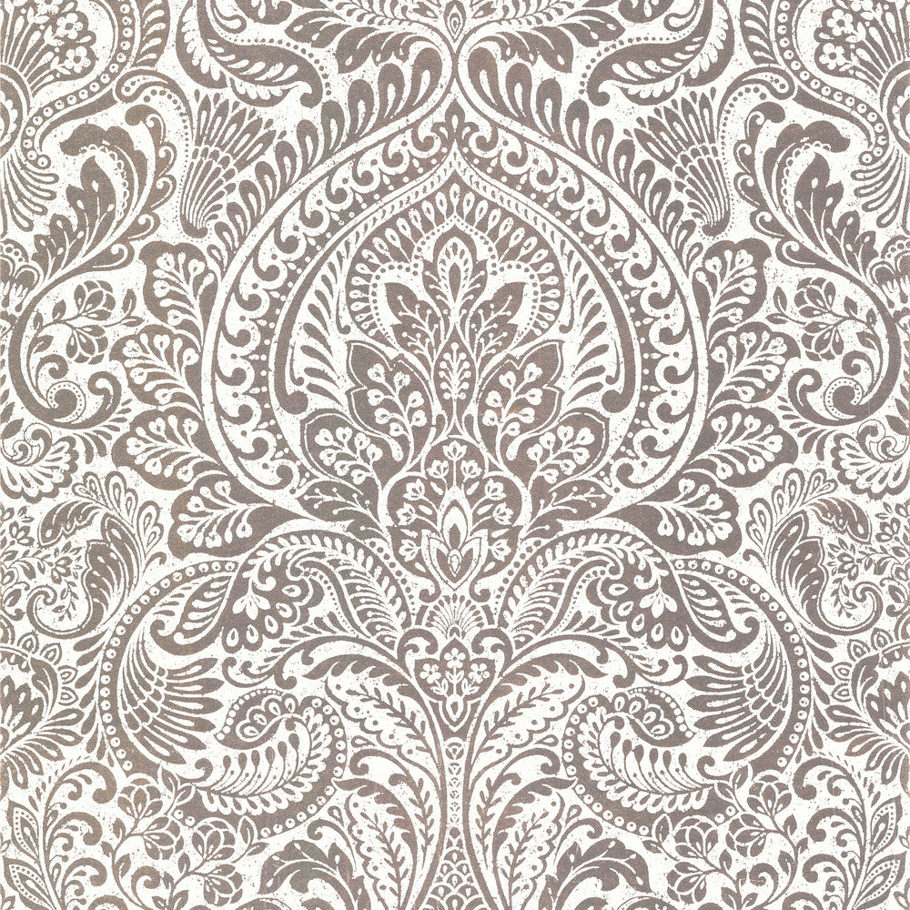 Artemis Rose Gold Floral Damask Wallpaper by A-Street Prints Lustre Covers about 57.5 square feet 20.9-in by 33-ft long roll Unpasted 25.2 - Fabric Carolina -