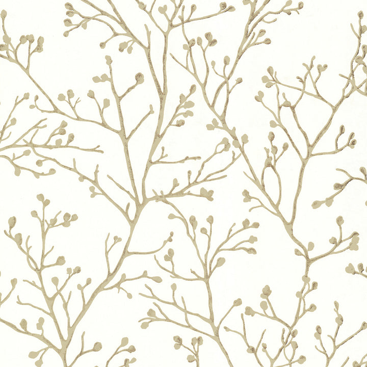 Koura Cream Budding Branches Wallpaper by A-Street Prints Lustre Covers about 57.5 square feet 20.9-in by 33-ft long roll Unpasted 12.5 - Fabric Carolina -