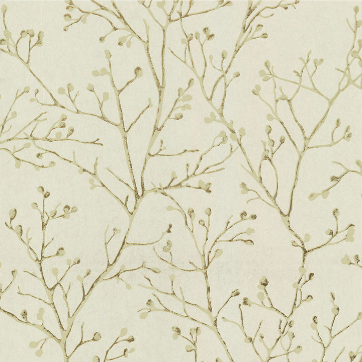 Koura Gold Budding Branches Wallpaper by A-Street Prints Lustre Covers about 57.5 square feet 20.9-in by 33-ft long roll Unpasted 12.5 - Fabric Carolina -