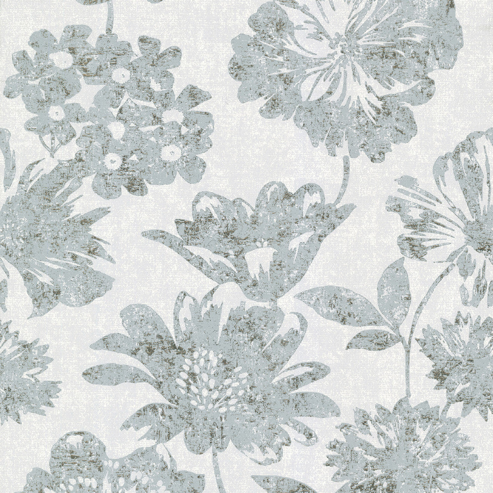 Kala Light Blue Floral Wallpaper by A-Street Prints Lustre Covers about 57.5 square feet 20.9-in by 33-ft long roll Unpasted 25.2 - Fabric Carolina -