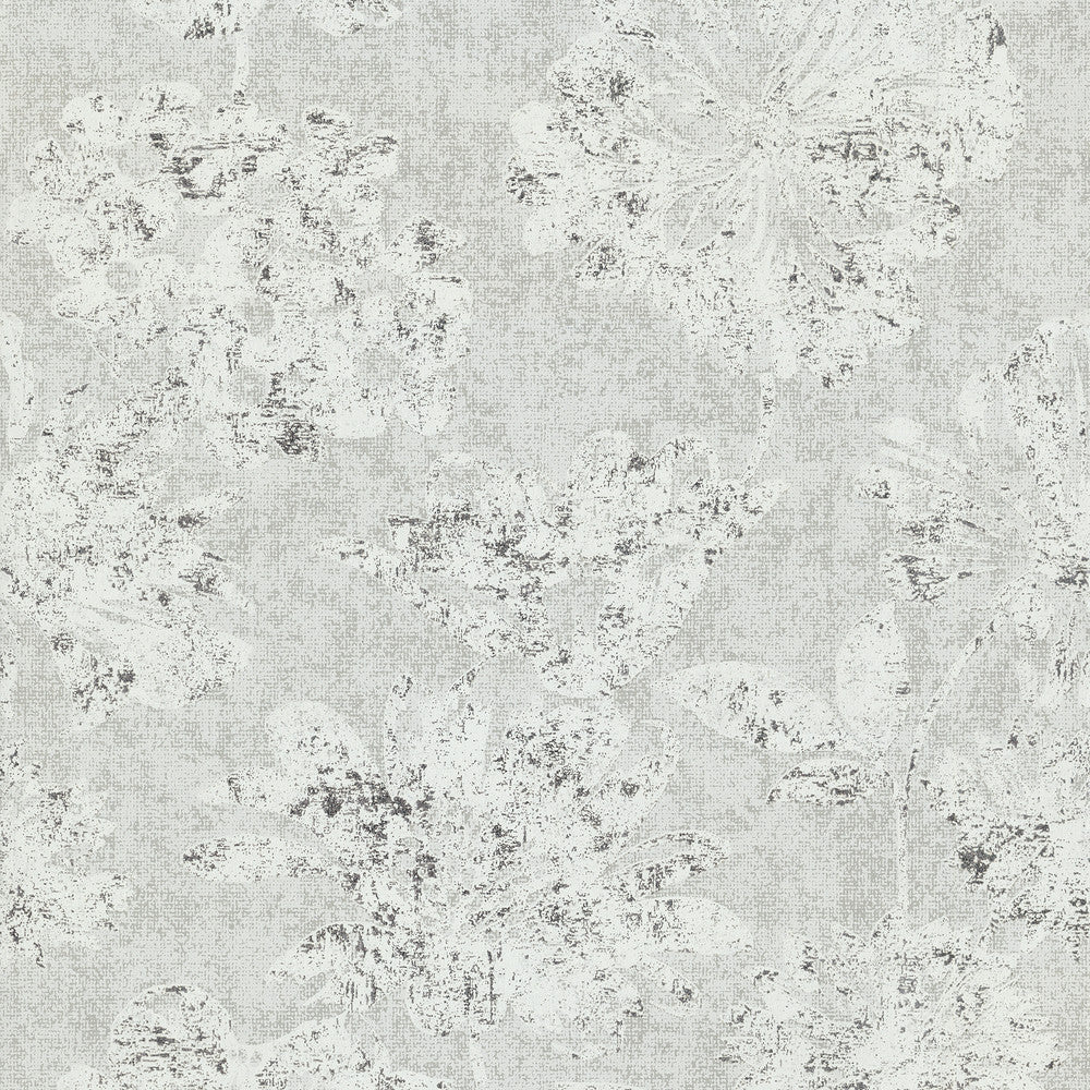 Kala Platinum Floral Wallpaper by A-Street Prints Lustre Covers about 57.5 square feet 20.9-in by 33-ft long roll Unpasted 25.2 - Fabric Carolina -