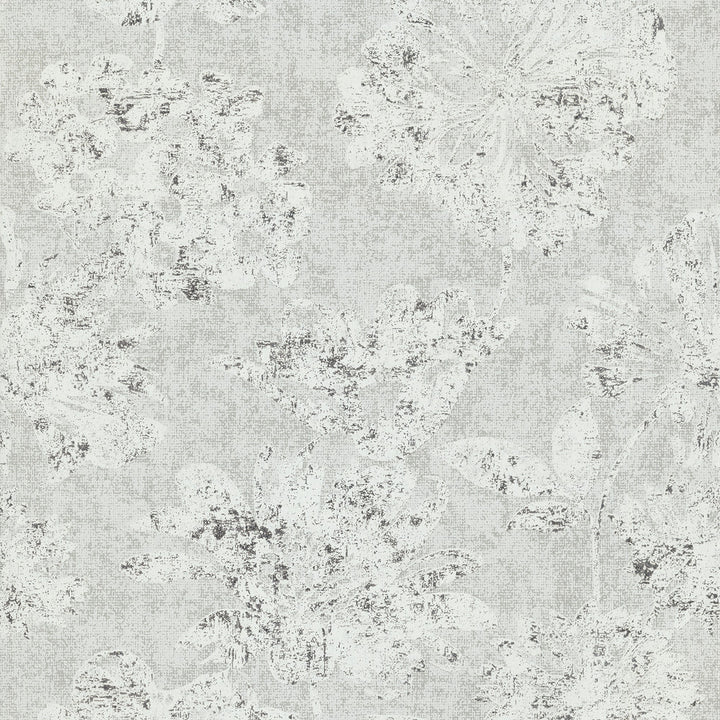 Kala Platinum Floral Wallpaper by A-Street Prints Lustre Covers about 57.5 square feet 20.9-in by 33-ft long roll Unpasted 25.2 - Fabric Carolina -