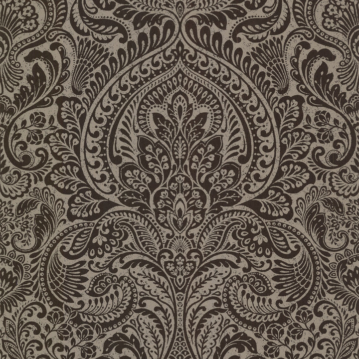 Artemis Espresso Floral Damask Wallpaper by A-Street Prints Lustre Covers about 57.5 square feet 20.9-in by 33-ft long roll Unpasted 25.2 - Fabric Carolina -