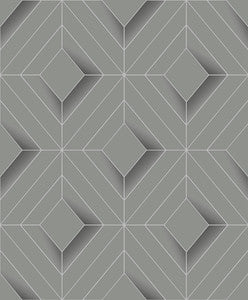 Filmore Grey Diamond Panes Wallpaper by Advantage