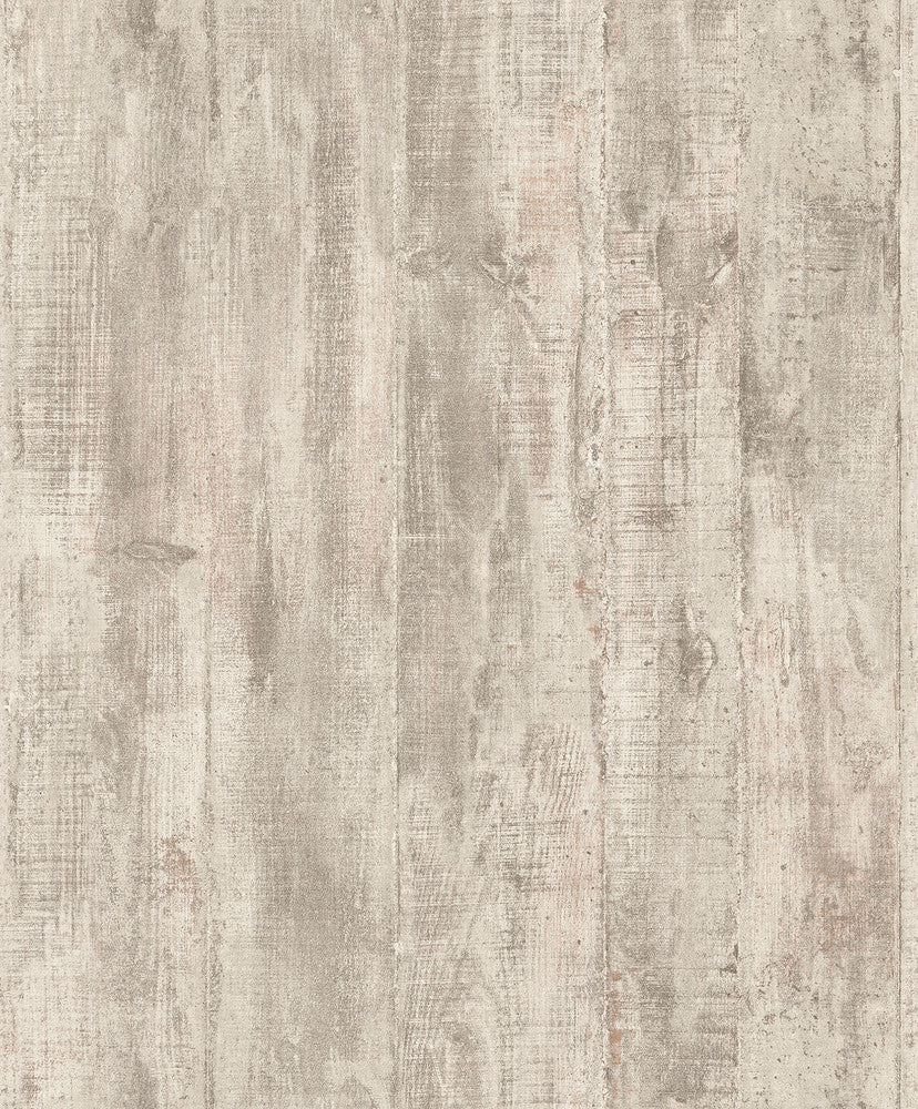 Huck Khaki Weathered Wood Plank Wallpaper by Advantage Geo & Textures Covers about 57.5 square feet France Unpasted No repeat, random match 20.9-in by 33-ft long roll - Fabric Carolina -