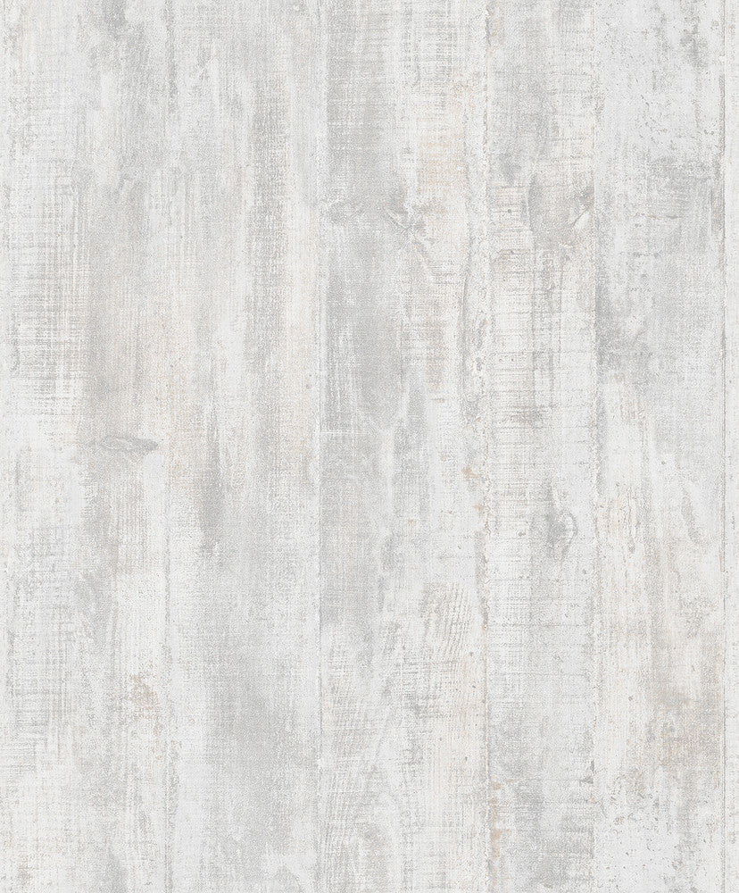 Huck Light Grey Weathered Wood Plank Wallpaper by Advantage Geo & Textures Covers about 57.5 square feet 20.9-in by 33-ft long roll Unpasted 0 - Fabric Carolina -
