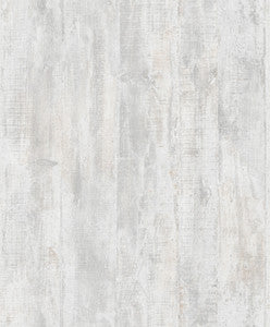 Huck Light Grey Weathered Wood Plank Wallpaper by Advantage