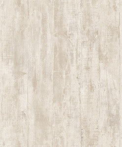 Huck Cream Weathered Wood Plank Wallpaper by Advantage