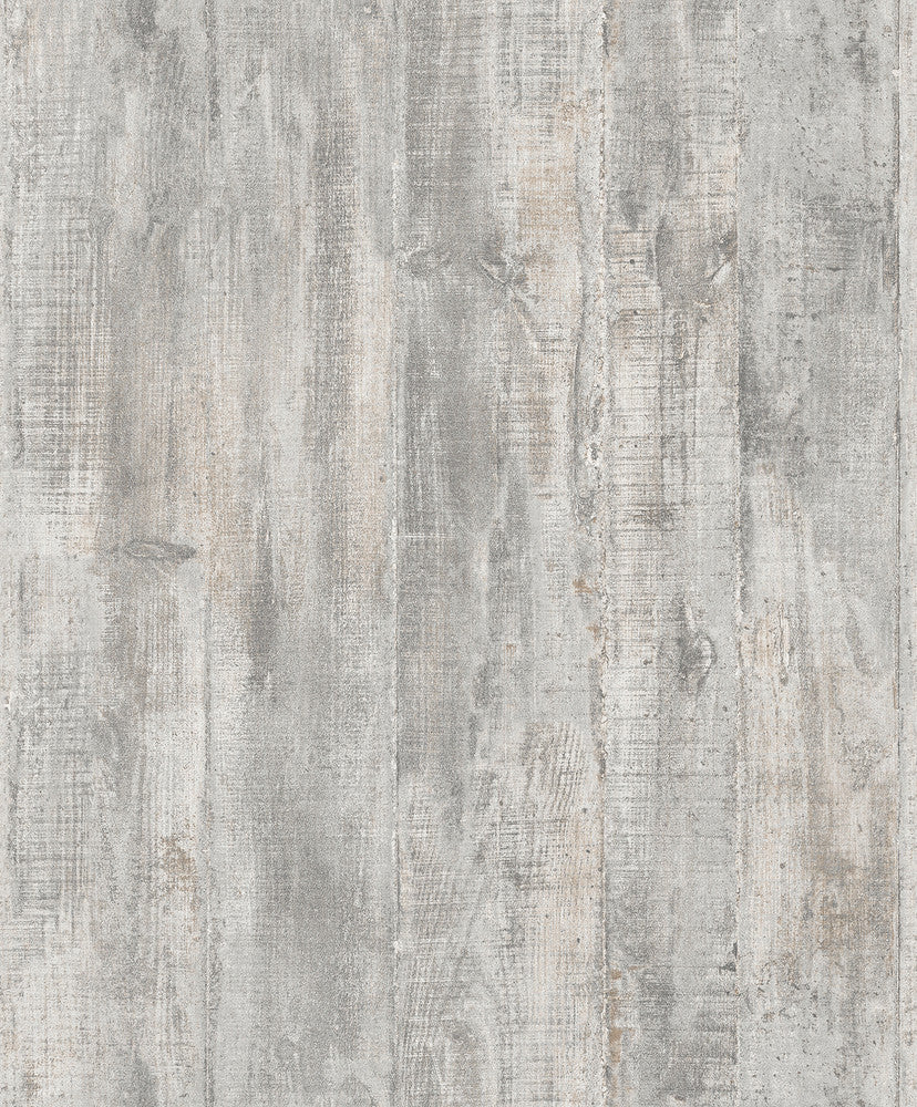 Huck Grey Weathered Wood Plank Wallpaper by Advantage Geo & Textures Covers about 57.5 square feet 20.9-in by 33-ft long roll Unpasted 0 - Fabric Carolina -