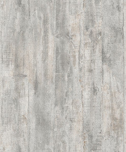 Huck Grey Weathered Wood Plank Wallpaper by Advantage