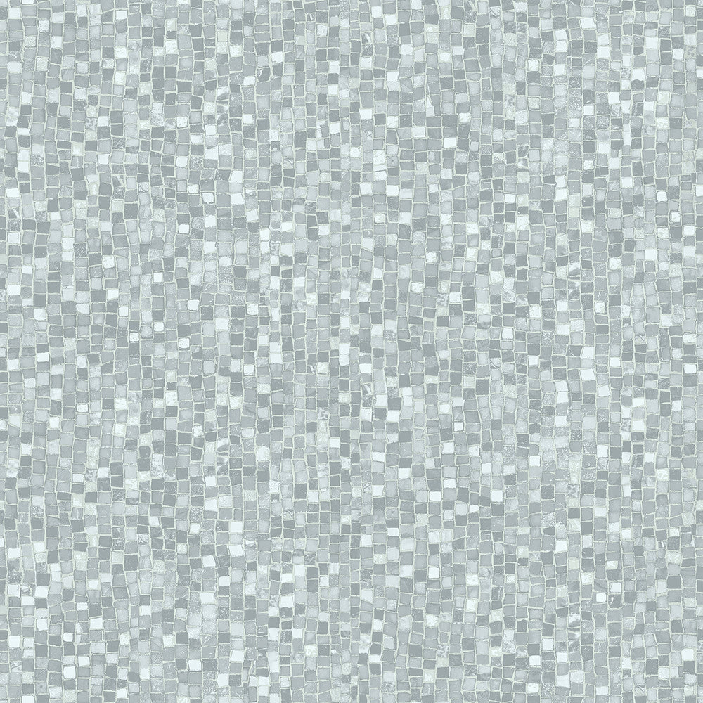 Ziggy Grey Stone Mosaic Wallpaper by Advantage Geo & Textures Covers about 57.5 square feet 20.9-in by 33-ft long roll Unpasted 10.5 - Fabric Carolina -