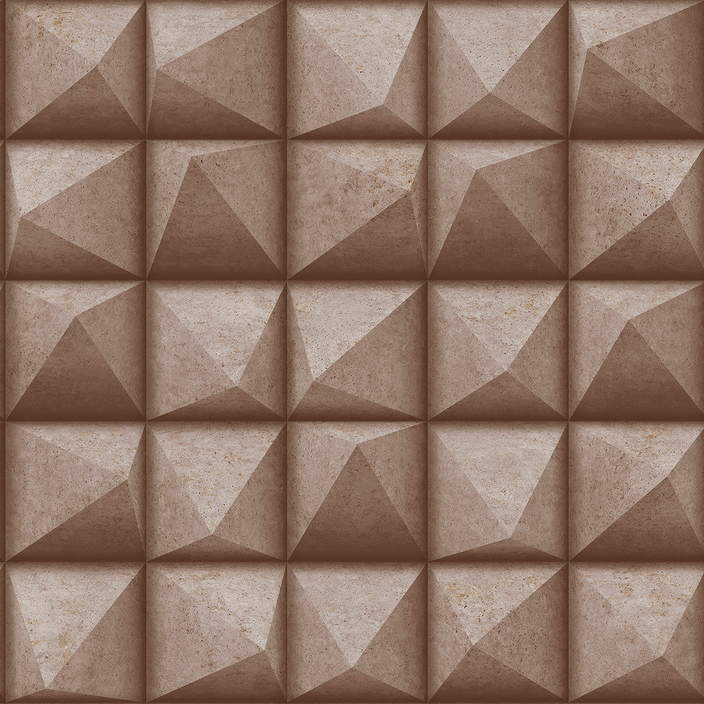 Dax Copper 3D Geometric Wallpaper by Advantage Geo & Textures Covers about 57.5 square feet 20.9-in by 33-ft long roll Unpasted 8.3 - Fabric Carolina -