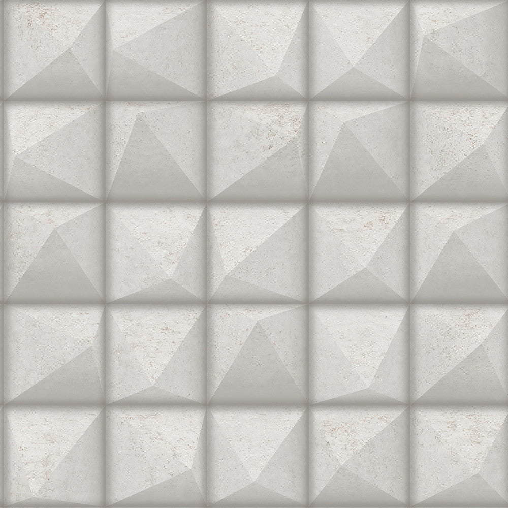 Dax Grey 3D Geometric Wallpaper by Advantage Geo & Textures Covers about 57.5 square feet 20.9-in by 33-ft long roll Unpasted 8.3 - Fabric Carolina -