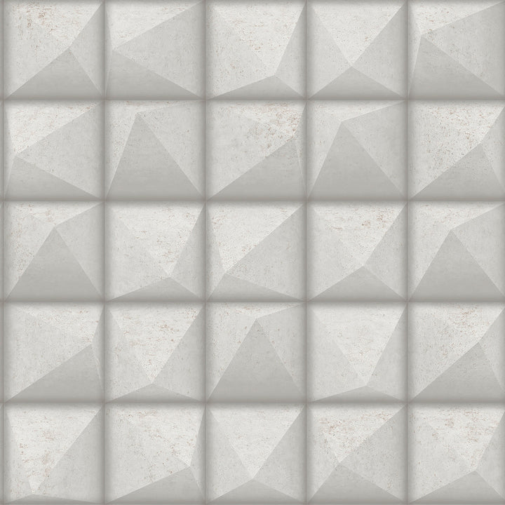 Dax Grey 3D Geometric Wallpaper by Advantage Geo & Textures Covers about 57.5 square feet 20.9-in by 33-ft long roll Unpasted 8.3 - Fabric Carolina -