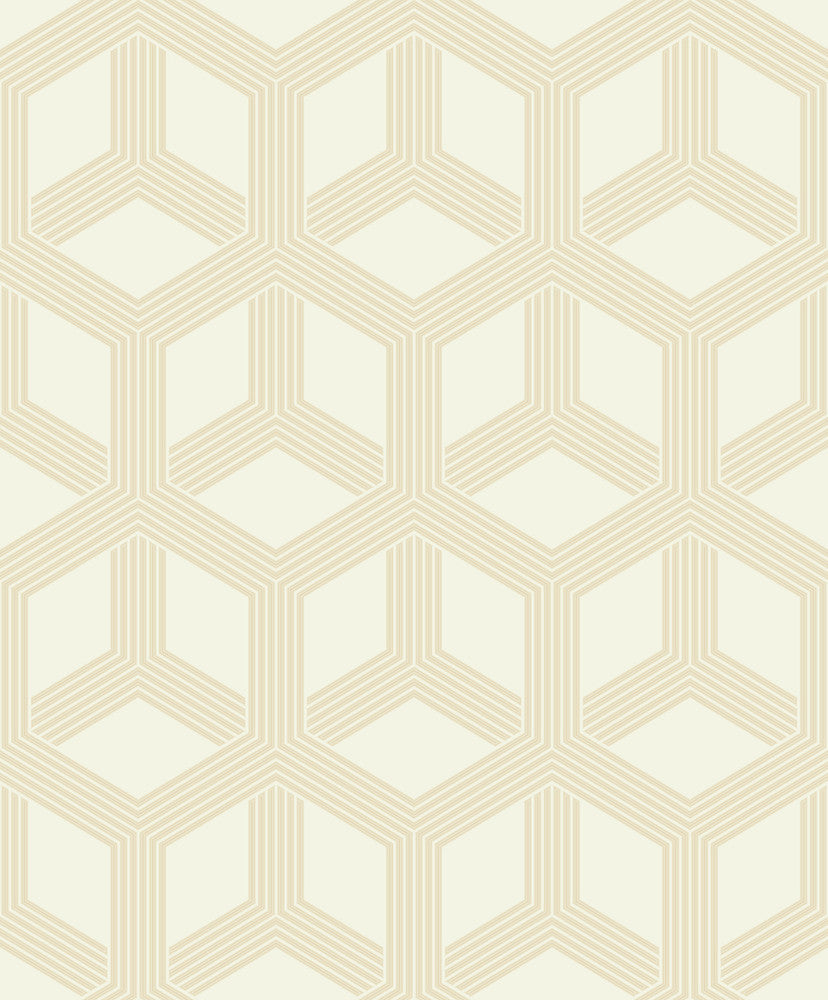 Xander Cream Glam Geometric Wallpaper by Advantage Geo & Textures Covers about 57.5 square feet 20.9-in by 33-ft long roll Unpasted 12.5 - Fabric Carolina -