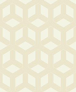 Xander Cream Glam Geometric Wallpaper by Advantage