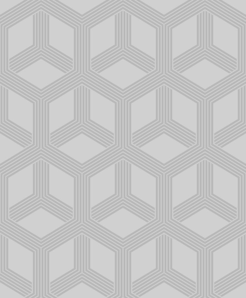 Xander Grey Glam Geometric Wallpaper by Advantage Geo & Textures Covers about 57.5 square feet 20.9-in by 33-ft long roll Unpasted 12.5 - Fabric Carolina -