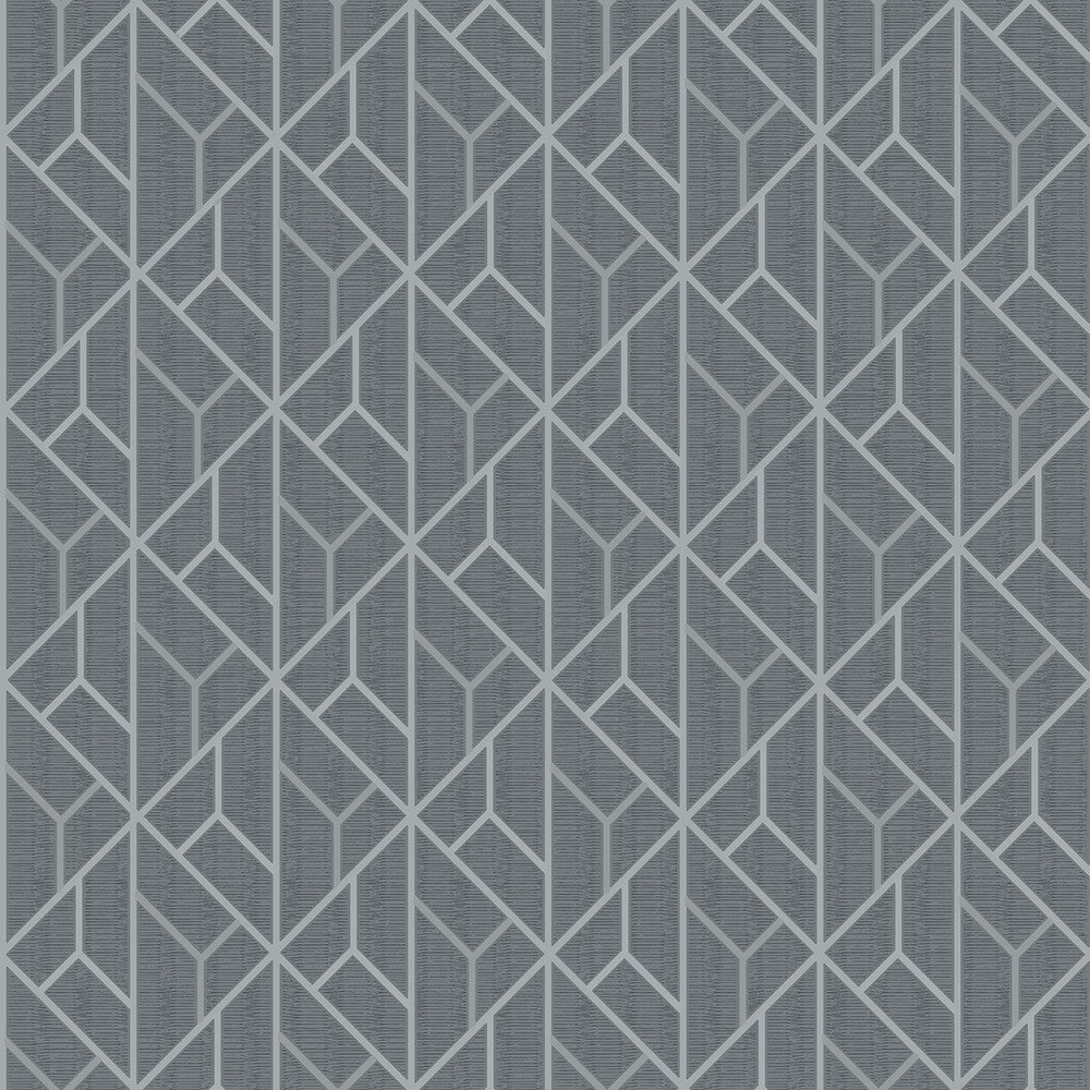 Wilder Grey Geometric Trellis Wallpaper by Advantage Geo & Textures Covers about 57.5 square feet 20.9-in by 33-ft long roll Unpasted 20.9 - Fabric Carolina -