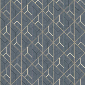 Wilder Blue Geometric Trellis Wallpaper by Advantage