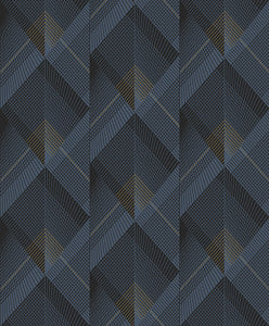 Raoul Navy Fanning Diamonds Wallpaper by Advantage