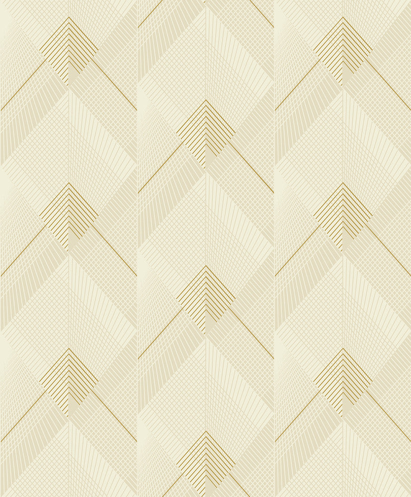 Raoul Butter Fanning Diamonds Wallpaper by Advantage Geo & Textures Covers about 57.5 square feet 20.9-in by 33-ft long roll Unpasted 12.5 - Fabric Carolina -