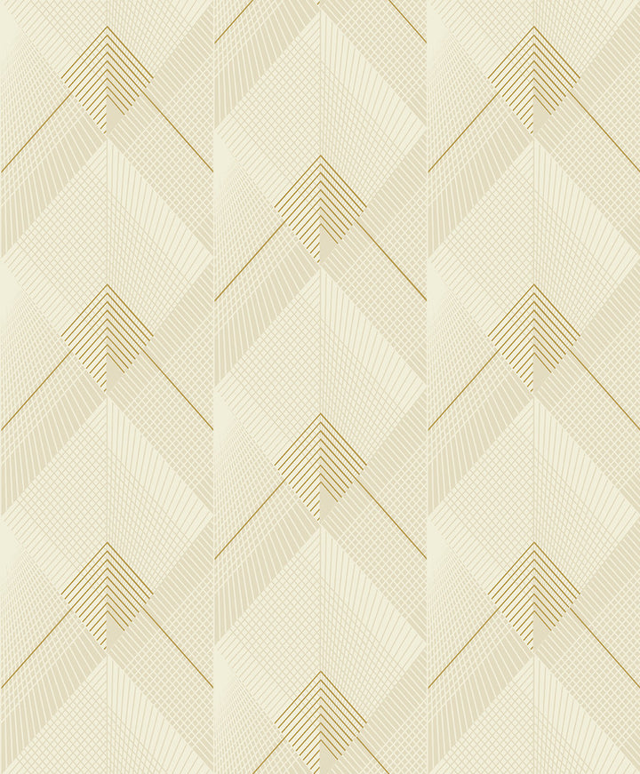Raoul Butter Fanning Diamonds Wallpaper by Advantage Geo & Textures Covers about 57.5 square feet 20.9-in by 33-ft long roll Unpasted 12.5 - Fabric Carolina -