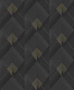 Raoul Black Fanning Diamonds Wallpaper by Advantage