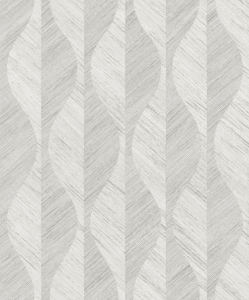 Oresome Silver Ogee Wallpaper by Advantage Radiance Covers about 57.5 square feet 20.9-in by 33-ft long roll Unpasted 25.2 - Fabric Carolina -