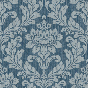 Galois Blue Damask Wallpaper by Advantage