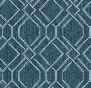 Frege Blue Trellis Wallpaper by Advantage