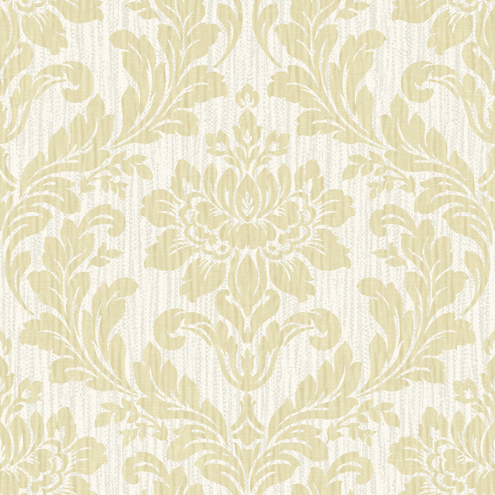 Galois Gold Damask Wallpaper by Advantage Radiance Covers about 57.5 square feet 20.9-in by 33-ft long roll Unpasted 20.9 - Fabric Carolina -