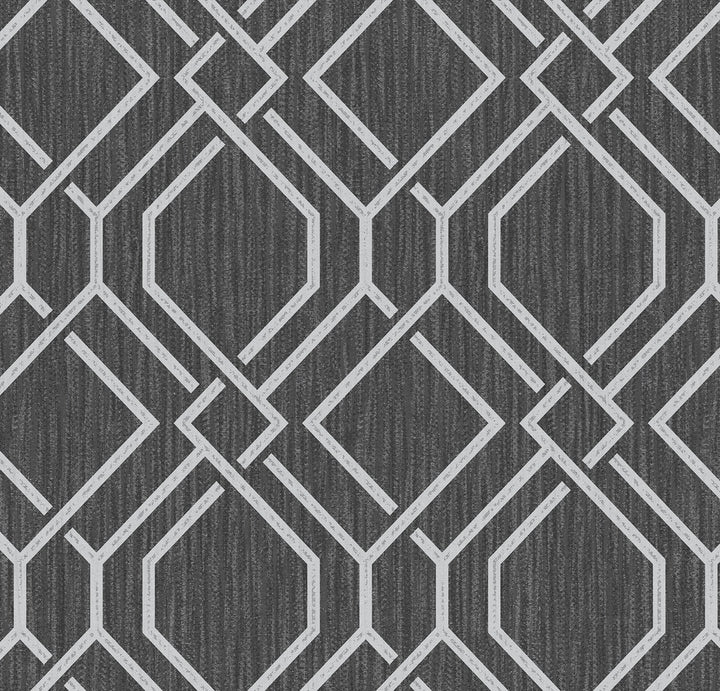 Frege Charcoal Trellis Wallpaper by Advantage Radiance Covers about 57.5 square feet 20.9-in by 33-ft long roll Unpasted 20.9 - Fabric Carolina -