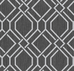 Frege Charcoal Trellis Wallpaper by Advantage