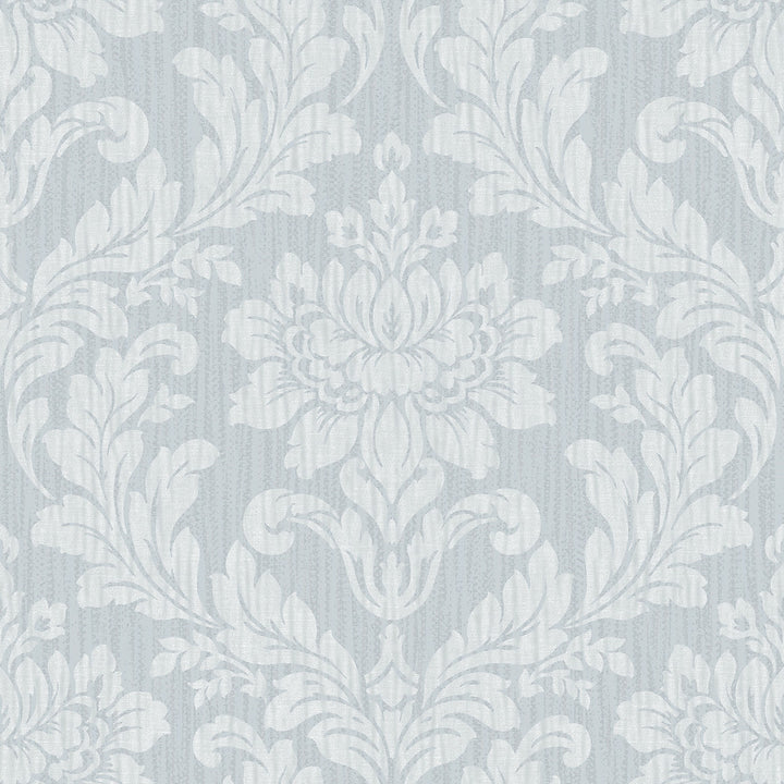 Galois Light Blue Damask Wallpaper by Advantage Radiance Covers about 57.5 square feet 20.9-in by 33-ft long roll Unpasted 20.9 - Fabric Carolina -
