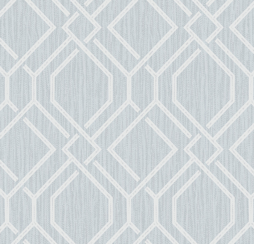 Frege Light Blue Trellis Wallpaper by Advantage Radiance Covers about 57.5 square feet 20.9-in by 33-ft long roll Unpasted 20.9 - Fabric Carolina -