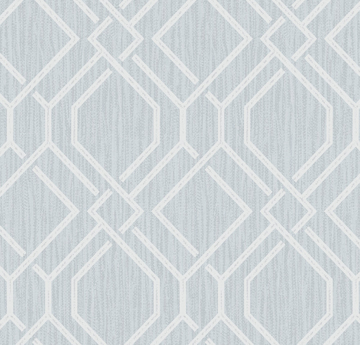 Frege Light Blue Trellis Wallpaper by Advantage Radiance Covers about 57.5 square feet 20.9-in by 33-ft long roll Unpasted 20.9 - Fabric Carolina -
